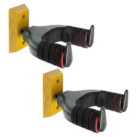 5 Core 2Pk Guitar Hanger Holder - Electric Acoustic & Bass Guitars for Home Studio Musical Instruments GH ABS R 2PCS